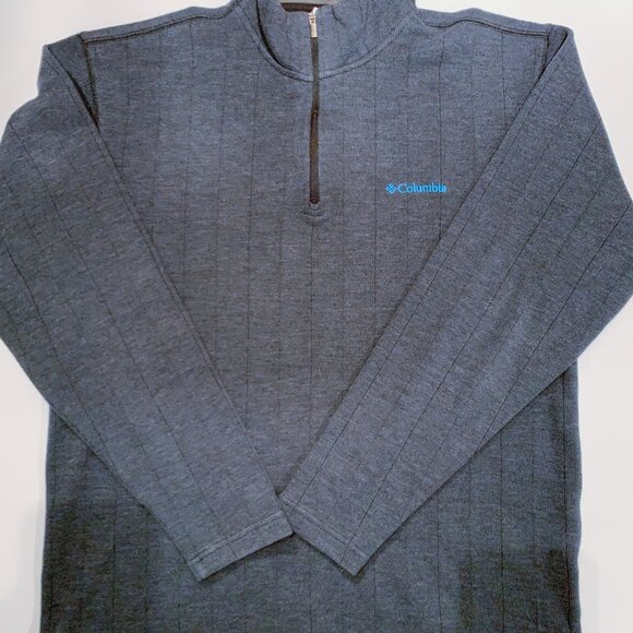 Columbia Men's Quarter zip Knit Sweater Medium Gray - Picture 4 of 10